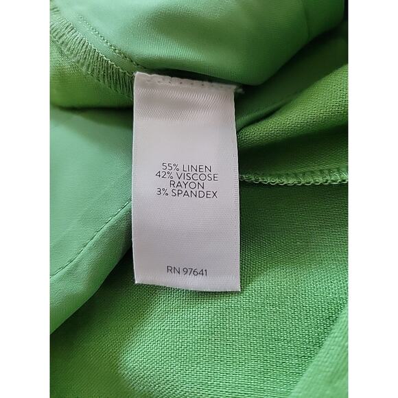 J. Jill Linen Rayon Stretch Waist Kelly Green Loose Beachy Pants Women's Plus 2X - Picture 11 of 11
